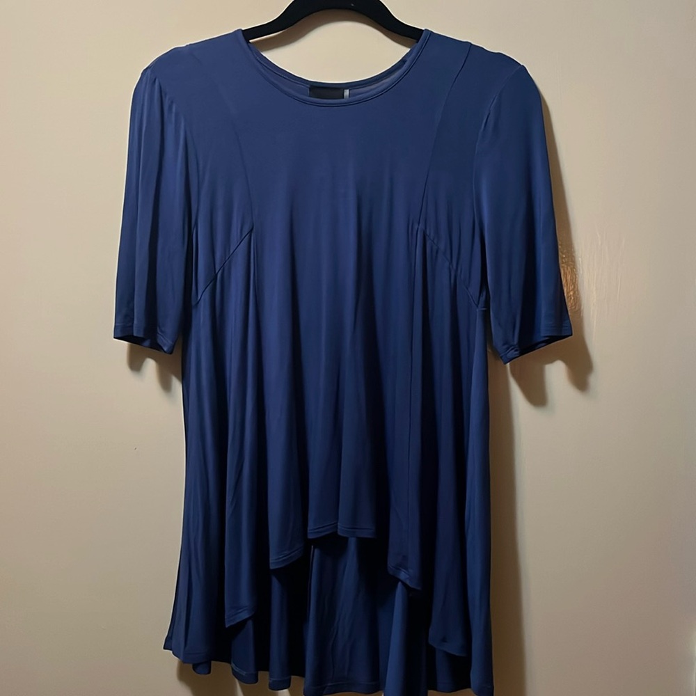 Heather 3/4 sleeve Panel Swing Top
